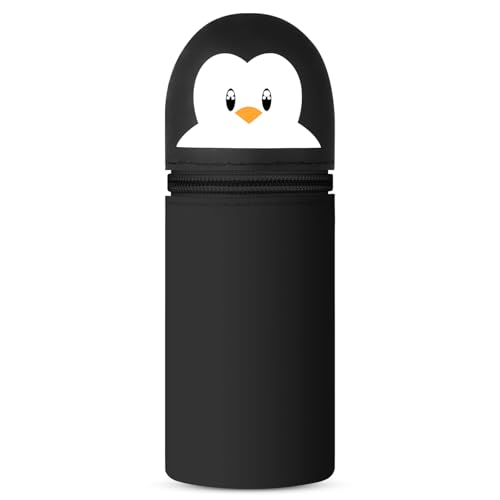Vicloon Pencil Case, Penguin Pencil Case in Soft Silicone