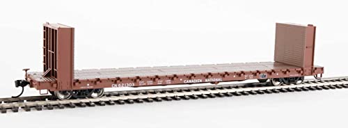 Walthers Mainline HO Scale 1/87 60' Pullman-Standard Bulkhead Flatcar (48' IL) - Ready to Run - Canadian National #21303