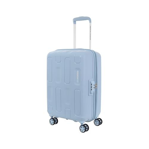 Image of American Tourister Ivy 2.0 | Small Size Cabin Trolley Bag (55 cm) | 360 8 Wheel Travel Luggage | Hard Case Polypropylene (PP) Suitcase | Combination Lock | Blue Frog