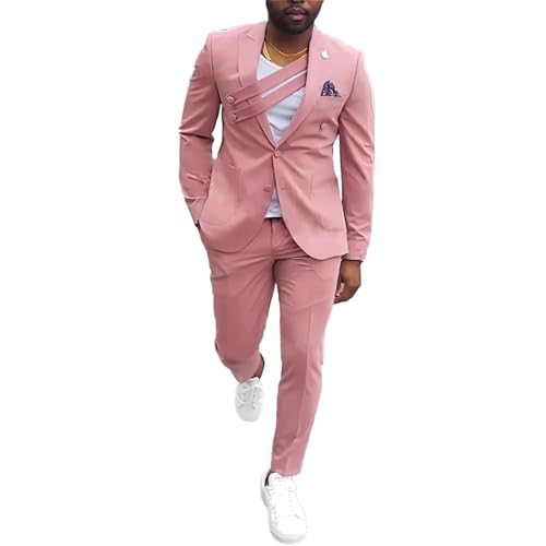 Men Suits Orange Tuxedos Jacket Pants Slim Fit Lapel 2-Piece Wedding Groom Business Blazers3