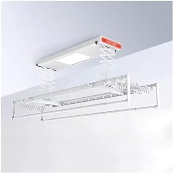Ceiling Clothes Drying Rack Invisible Electric Clothes Hanger Home Balcony Drying Rack Remote Control Lifting Automatic Telescopic Embedded Drying Clothes Drying Hanger Lift Ceiling-Mounted Airer Co
