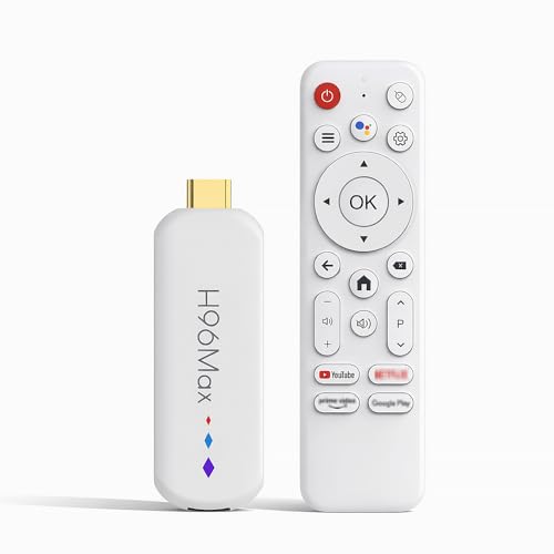 H96Max Android 14.0 TV Stick Android TV OS 4K Ultra HD, Fire TV Stick Amlogic S905L3 Quad-Core 16GB WiFi6 2.4G/5.8Ghz BT5.0 4K AV1 Ultra HDR10+ BT5.0 Reproductor de hogar inteligente con control de