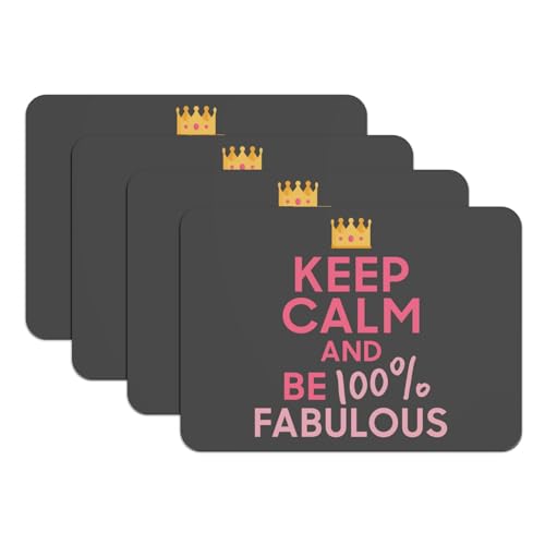 Sets de table caoutchouc noir anti glisse grand format Keep Calm - 2