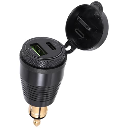 Hopbucan Chargeur Étanche de Prise DIN de Moto vers Chargeur USB QC3.0 et Prise Adaptateur d'alimentation de Type C 30 W