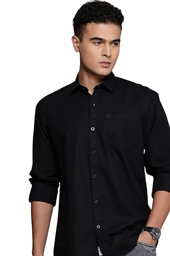 Image of Men's Cotton Linen Solid Shirt | Slim Fit Full Sleeve Casual Shirt | Lightweight | Breaethable | Stylish