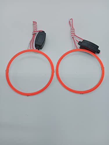 Image of 2 x 80 /70 /60 /50 /38 mm 93 LED CCFL Headlight COB Angel Eyes Halo Ring Lamp 12-24V (Red, 70 MM)