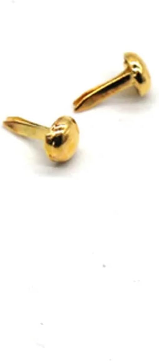 Brads 1000PCS 4.5MM/8MM Round Metal Mini Brads Studs Spike for Scrapbooking Embellishment Fastener DIY Handmade Craft Accessories for Crafts(Gold-8x15mm)