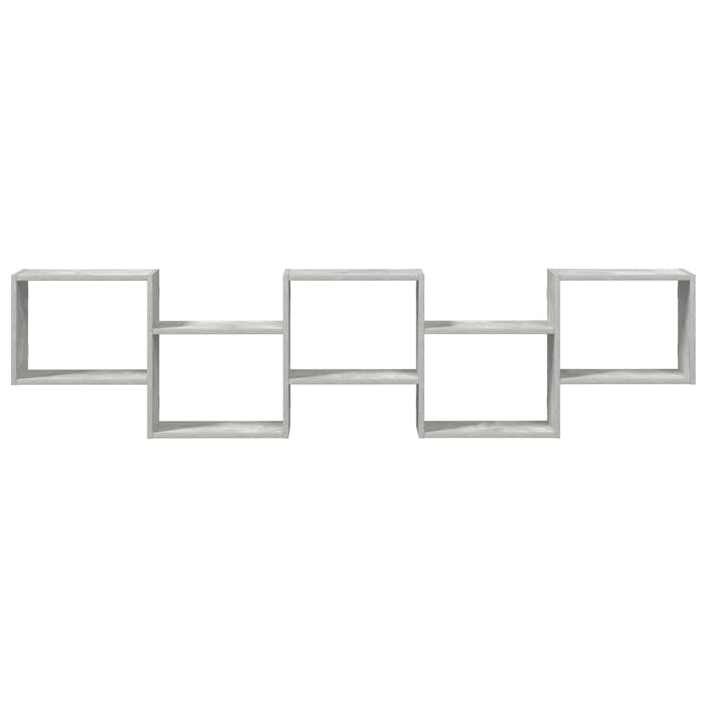 vidaXL Mensola a Cubo da Parete 5 Scomparti Truciolato Grigio Cemento