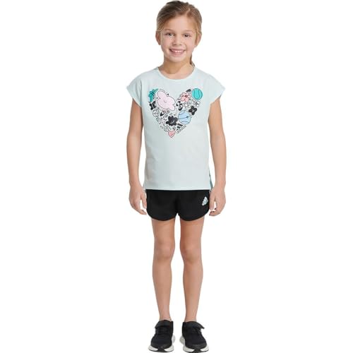 Image of adidas girls Graphic Tee & Gym Shorts T-shirt Set