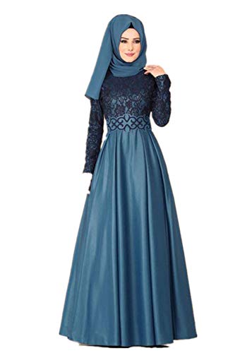 HZUX Muslim Dresses for Women Long Dress Long Sleeve Women Abaya Dress Lace  Islamic National Robe at Amazon Women's Clothing store