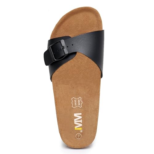 Women's Cork Footbed Sandals Cow Suede Summer Slide Sandals for Women with Adjustable Strap Buckle Open Toe Outdoor Beach Sandals 20254