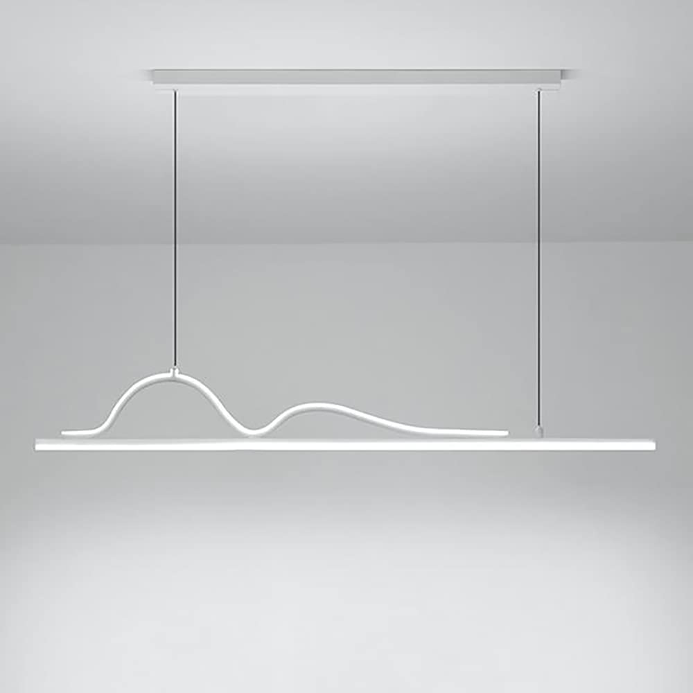 Lampada a sospensione lineare ultrasottile regolabile - a in metallo for isola cucina e sala da pranzo (bianco, 120 cm)