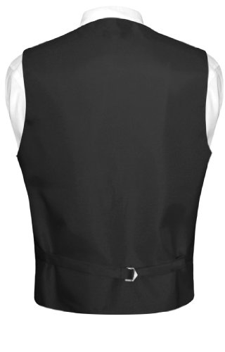 Vesuvio Napoli Men's SEQUIN Design Dress Vest & Bow Tie BLACK Color BOWTie Set for Suit Tux2