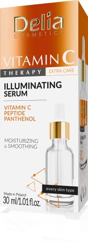 Delia Cosmetics - Vitamina C Therapy - Suero iluminador - Cualquier tipo de piel - Hidratante - Suavizante - Vitamina C - Péptido - Pantenol - 30 ml