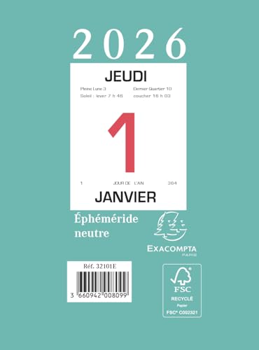 Éphéméride Comique Exacompta 2025 - Bloc Journalier 6,5x9,7cm - Dessins Humoristiques Schvartz
