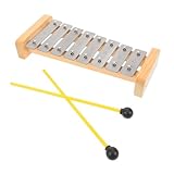 Mikinona Xilófono de Aluminio para Notas con Baquetas Instrumento de Percusión Educativo Montessori Portátil y Duradero para Aprendizaje Musical Preescolar