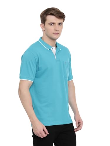 Image of Classic Polo Mens Cotton Blend Solid Half Sleeve Regular Fit Polo Neck T-Shirt