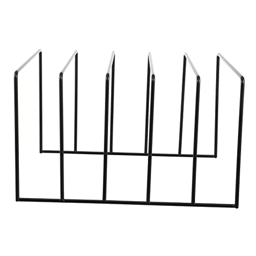 Mikinona Support de Rangement Vinyle Fer Noir Grand Format Capacité pour Disques Magazines et Documents Design Moderne et Compact pour Bureau Maison et