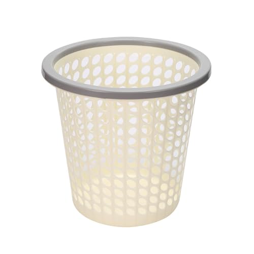 Poubelle perforée creuse 5 L au design moderne bicolore blanc et crème