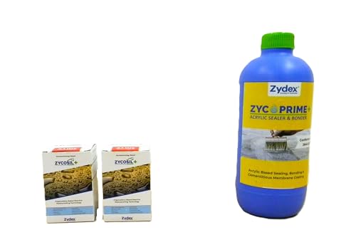 Image of Zydex Zycosil+ 100ml (Pack of 2) + Zycoprime+ 1 Litre (Pack of 1) | Advanced Waterproofing Solution & Acrylic Sealer Bonder | Concrete Protection, Roof Leakage Repair, Wall Seepage Control