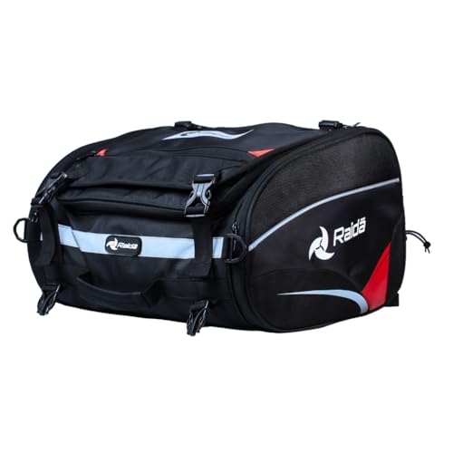 Image of Raida Compass T35 Motorcycle Tail Bag | 35L | 1680D Fabric, EVA Reinforced | Detachable Flap for Extra Luggage | Sling-Bag Convertible | Rain Cover Included