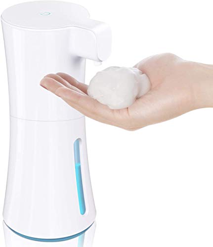 Dispensador de Desinfectante Manos, 450ml Dispensador Jabon Automático Sensor Sin Contacto, Recargable Dosificador Jabon Espuma para Cocina Baño