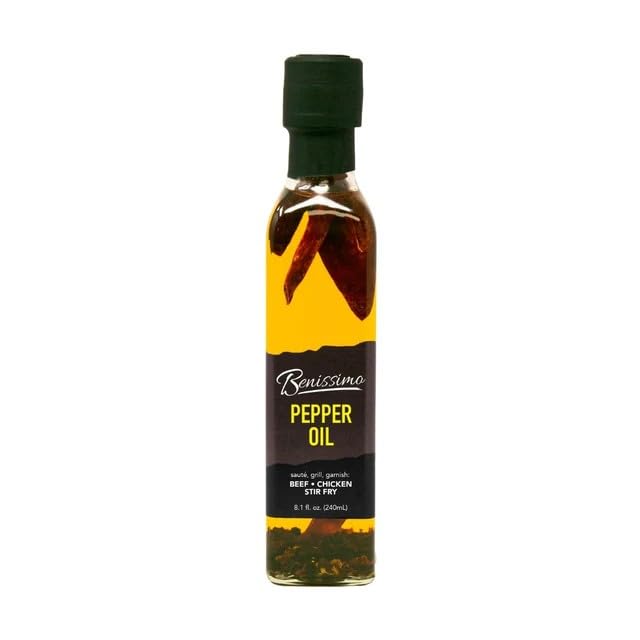 Benissimo Pepper Infused Spicy Gourmet Cooking Oil, 8.10oz