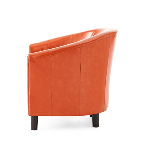 Christopher Knight Home Napoli Bonded Leather Club Chair, Orange 31.69 by 27.92 by 30.7 by Christopher Knight Home - Image 4