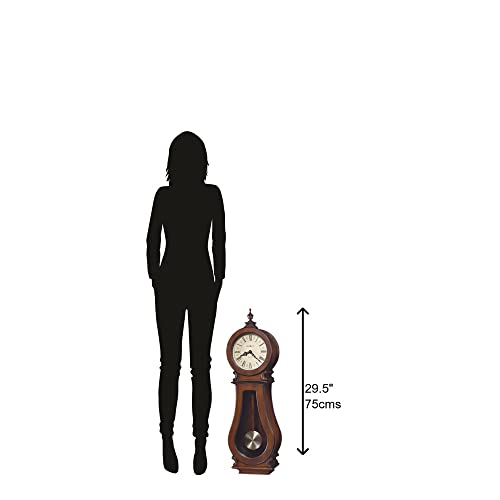 Howard Miller Arendal Wall Clock 625-377 – Tuscany Cherry Finish, Wooden Stick Pendulum & Brass Finished Bob, Volume Control, Quartz Dual-Chime Movement #TOP2