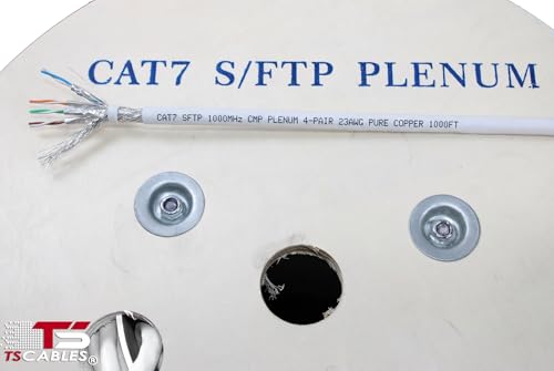 Cable CAT7 Plenum 1000ft S/FTP 23AWG Cobre Blanco miniatura 6