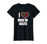 Womens I Love Men In Kilts Royal Stewart Tartan Plaid Kilt Heart T-Shirt