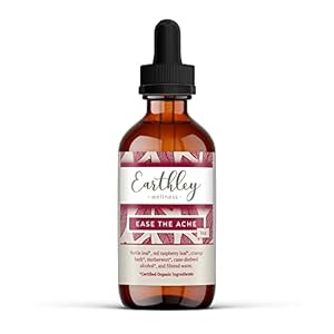 Earthley Wellness Ease The Ache Women’s Cramp Formula, Soothe Aches and Improve Mood, Nettle Leaf, Red Raspberry Leaf, Cramp Bark, Motherwort (1oz)