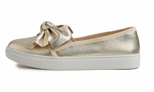 FEVERSOLE Women's Casual Slip On Sneaker Fashion Bow Tie Loafer Flats3