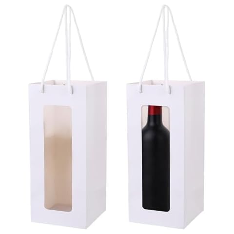 Reusable White Kraft Wine Gift Bags Cover