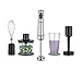 Severin SM 3775 - Frullatore a Immersione Senza Fili, con frullatore ad Immersione, Tritatutto Multiuso, Contenitore Miscelatore, schiacciapatate e Frusta, in Acciaio Inox Spazzolato, Colore: Nero