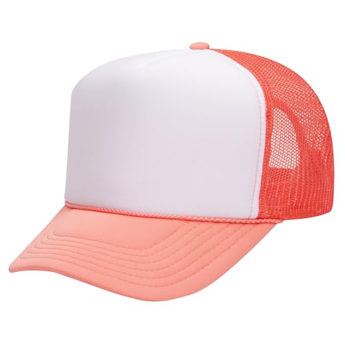 Image of OTTO Polyester Foam Front 5 Panel High Crown Mesh Back Trucker Hats in 97, Bulk, Wholesale