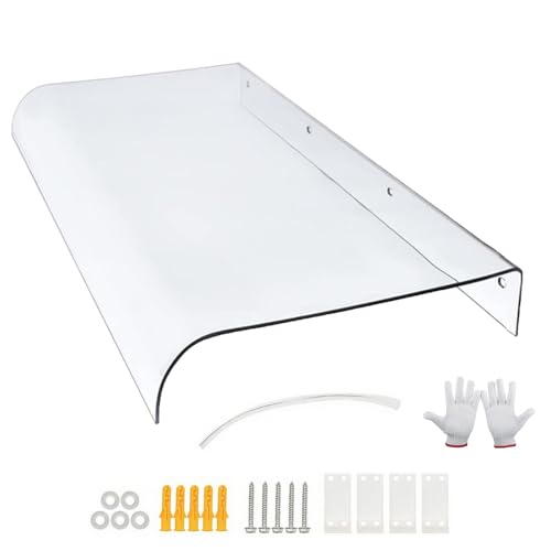 Pensilina Tettoia per Porta e Ingresso Copriporta in Policarbonato Moderna 160 cm 150 cm 140 cm 120 cm Tende da Veranda da Esterno di Protezione UV per Cortile del Patio(40x100cm)