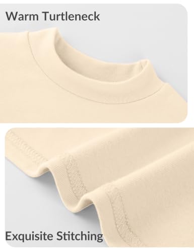 Image of Witwot Toddler Girls Mock Turtleneck Shirts Long Sleeve Thermal T-Shirt