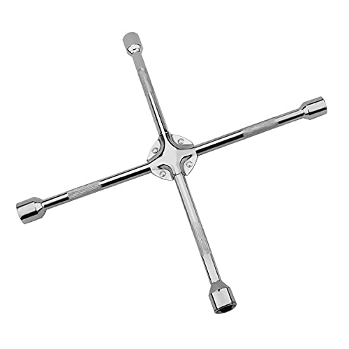 Bettomshin Chave de roda - Chave cruzada universal 4 vias de 45,72 cm com soquetes padrão de 17 mm 1