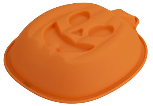 Tasty - Molde de silicona con diseño de calabaza, 26 x 20,5 cm, resistente al congelador -40 °C y resistente al calor hasta 230 °C, para Halloween, color naranja brillante