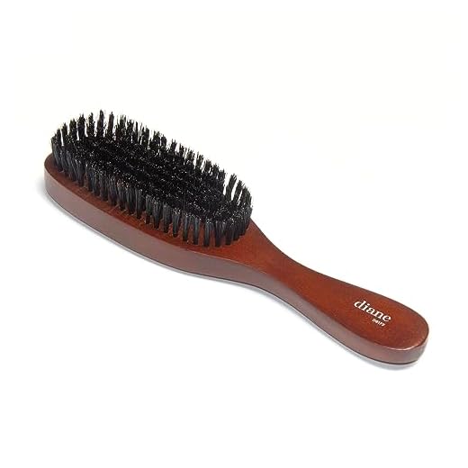 Diane Diane medium firmness reinforced boar bristle, long handle style wave mens hair brush, d8173