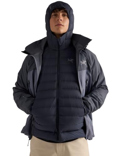 Image of Arc'teryx Cerium Hoody, Men's Down Jacket | Packable, Insulated Men's Winter Jacket with Hood | Black Sapphire, XX-Large | Packable, Insulated Men's Winter Jacket with Hood