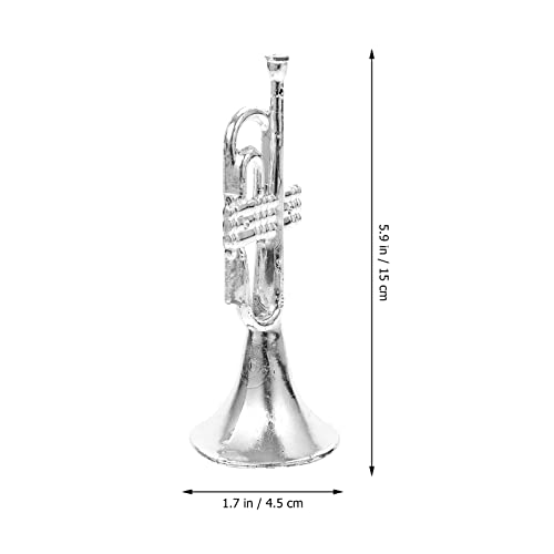 Nuobesty Music Trumpet Miniature Musical Instrument Model Plastic Trumpet Toys Mini Decorative Musical Instrument Ornaments Simulation Instrument Models Accessories, 12Pcs #TOP5