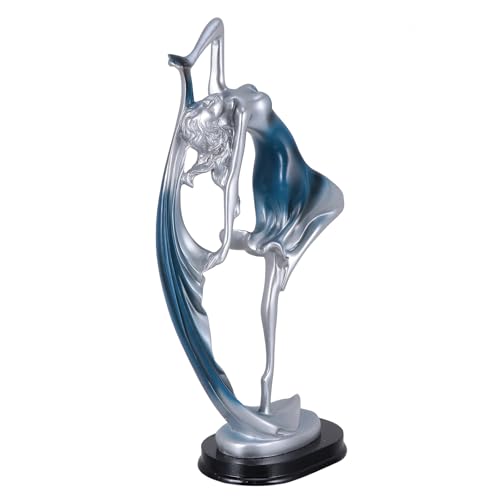 Figurine danseuse en résine bleue : sculpture décorative moderne pour maison - 2