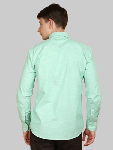 Image of Men's Smart Casual Shirt | Slim Fit | 100% Cotton | Oxford Weave | Office Shirt | Button Down | Striped Trimming Inside Cuff and Collar | Best Shirts for Men