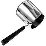 jojofuny Metall Kochtopf mit Griff Kleiner Edelstahl Topf 350ml mit Volumenskala Hitzebeständig und Multifunktional für Öl Milch und Schmelzen Kompakt für Küche und Camping