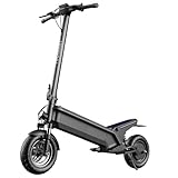 Patinete Eléctrico con Asiento Desmontable YF013, Autonomía 25-30 km, Neumático Off-Road Hueco de 10 Pulgadas, 3 Velocidades Ajustables, Ligero para Adultos/Ancianos