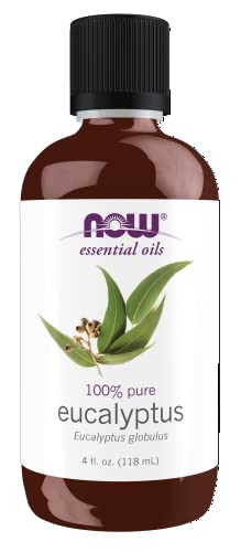 Now Essential Oils, Eucalyptus Oil, Clarifying Aromatherapy Scent, Steam Distilled, 100% Pure, Vegan, Child Resistant Cap, 4-Ounce #TOP23