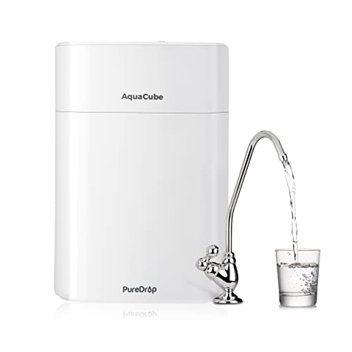 PureDrop CUW4 Tankless 0.01μm Compact Ultra-Filtration Under Sink Water Filter System, 4-Stage High Capacity for Sink, RV, and More, White