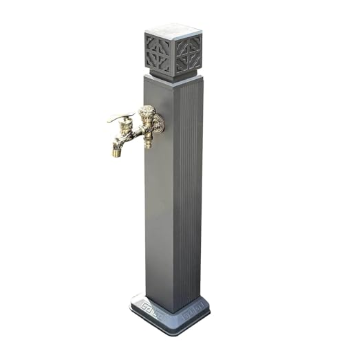 Colonne de robinet d'extérieur pour en finir avec les tuyaux emmêlés en inox gris